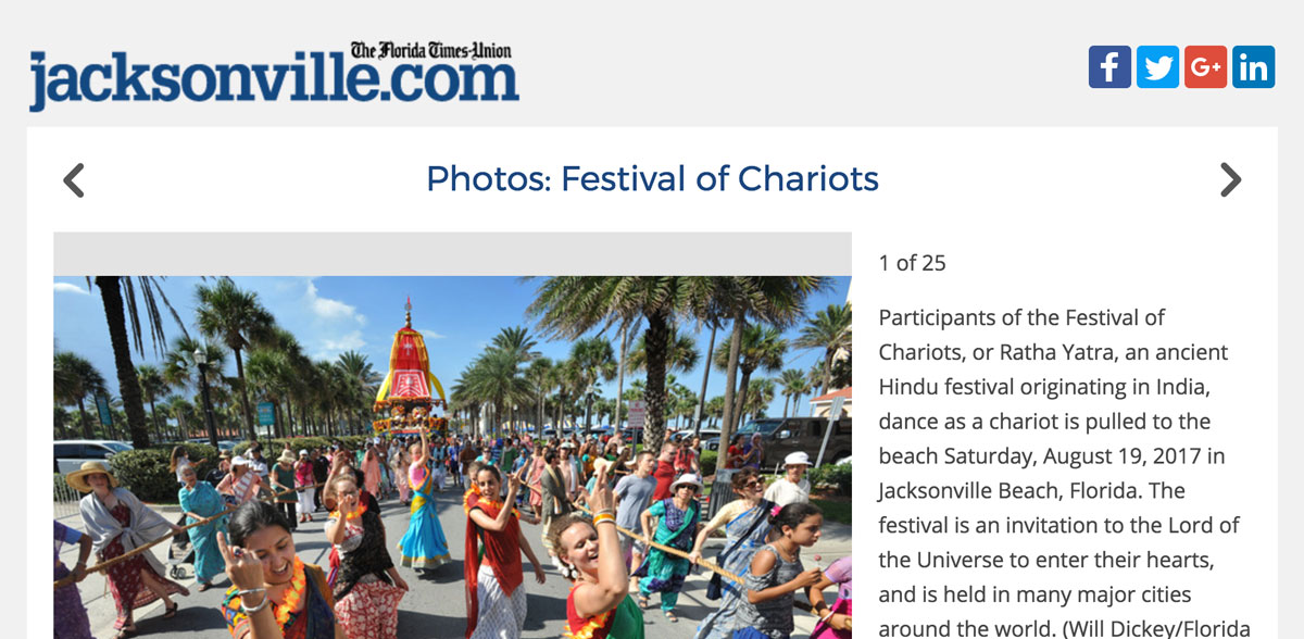 The Florida Union Times Article on Jacksonville Festival of Chariots